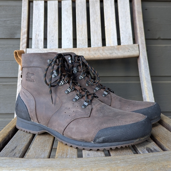 Sorel Men's Ankeny Mid Hiker Boot Brown Leather Size 14